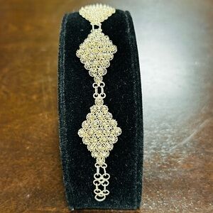 Elegant Antique Sterling Silver Filigree Bracelet